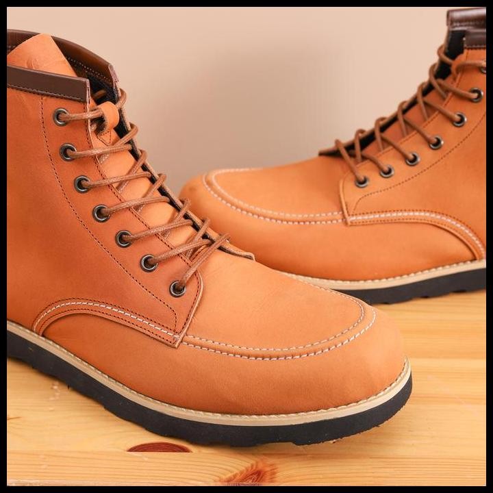 Terlaris Sepatu Boot Pria Moc Toe Boots Genuine Leather Kulit Asli Model Edgar Good Quality