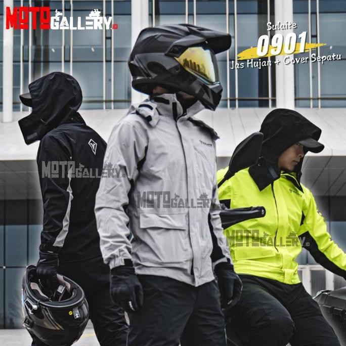 Murah Sulaite Jas Hujan Motor Set Double Furing Waterproof 4 Musim Premium Jaket Poliester Lv4 0901