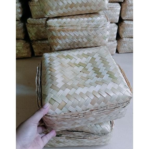 HJK besek bambu 20x20 sepasang grosir besek box nasi dan kotak Hampers