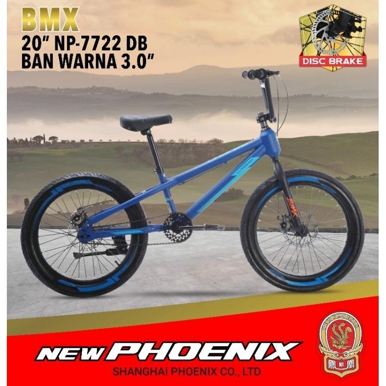 Sepeda BMX Ukuran 20 New Phoenix NP 7722 Ban 2.4 Setir Oversize Berkualitas / Sepeda Laki BMX Ukuran