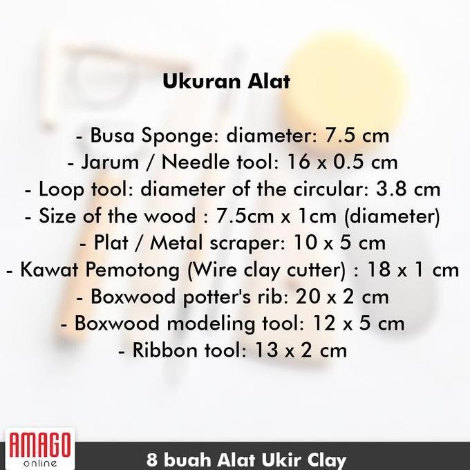

new !!! 8 pcs Pottery Clay Tools Set - Alat Ukir kayu Tembikar Tanah Liat murah