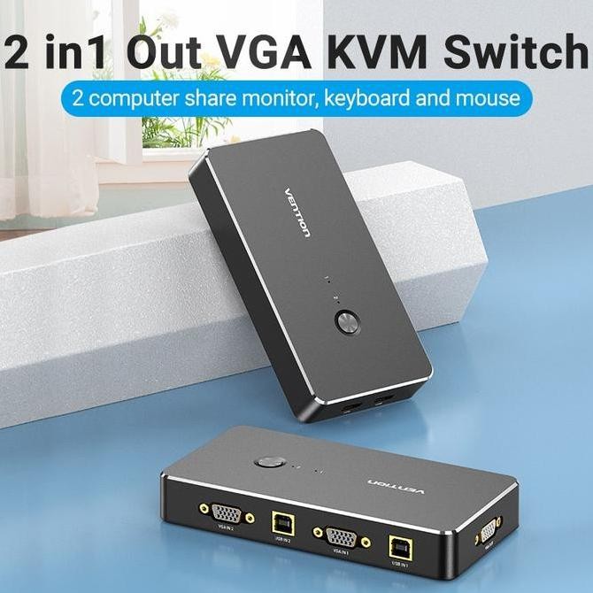Vention KVM Switch VGA USB Printer Sharing Keyboard Mouse PC