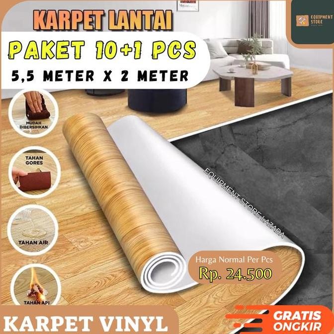 PAKET 10+1 PCS (5.5 METER x 2 METER) KARPET LANTAI VINYL TEBAL