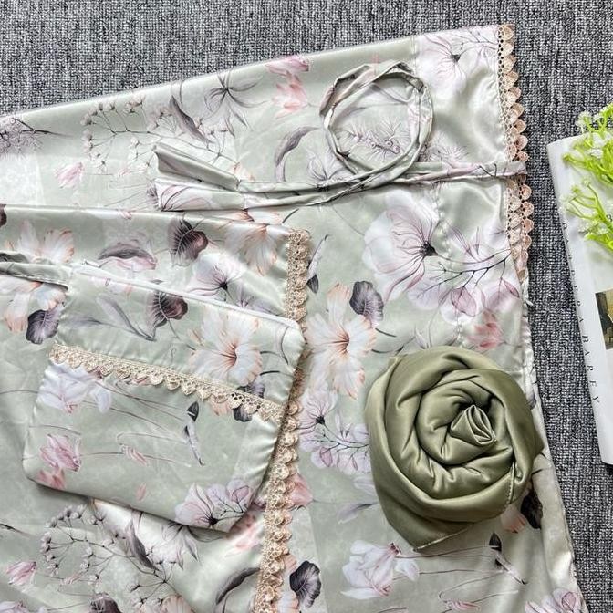 new SILKY MUSLIMSTORE Mukena Motif Dewasa  Armanisilk 2in1 traveling  Bawahan polos rendah kecil  Ca