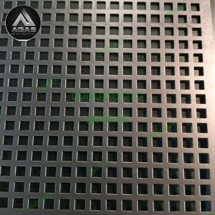 Plat Lubang Perforated kotak Besi UK 8x8MM Murah