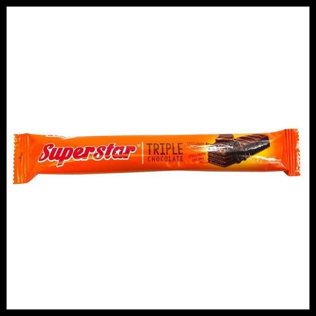 

SUPERSTAR 16 GRAM / SUPERSTAR TRIPLE CHOCOLATE ISI 20 PCS / WAFER COKLAT SUPERSTAR SUPER STAR PER BOX ISI 20 PCS X 16G