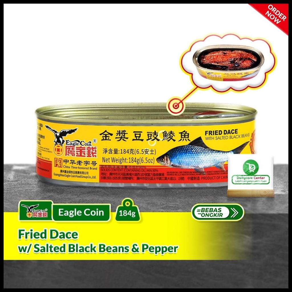 

HALAL -EAGLE COIN FRIED DACE WITH SALTED BLACK BEANS / IKAN TAUSI KALENG 184GR