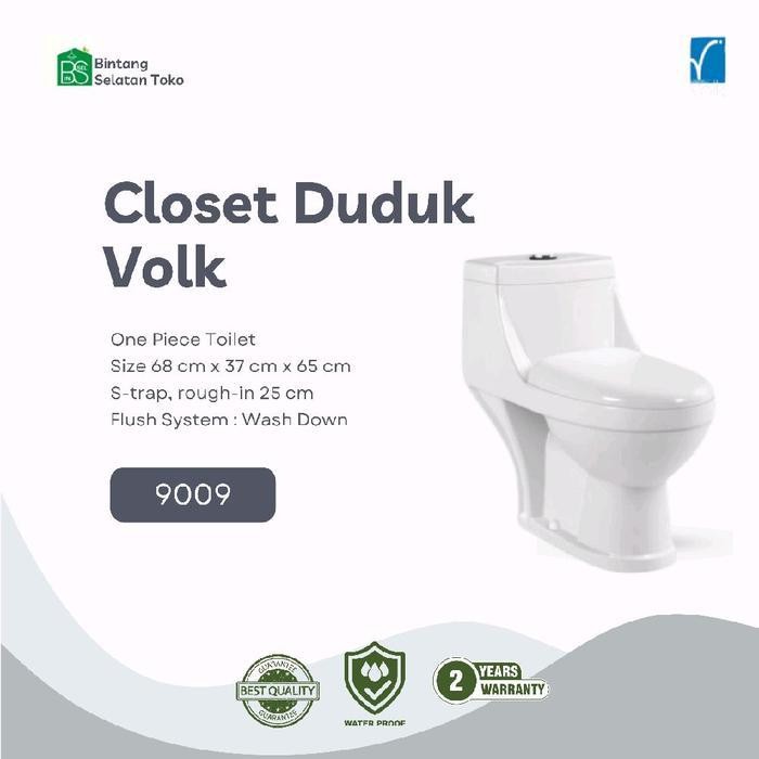 CLOSET DUDUK / MONOBLOK ONE PIECES VOLK 9009 PUTIH EKONOMIS Diskon