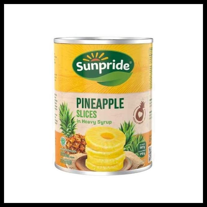 

IRISAN NANAS SUNPRIDE / PINEAPPLE SLICE IN HEAVY SYRUP (KALENG 567 GR)