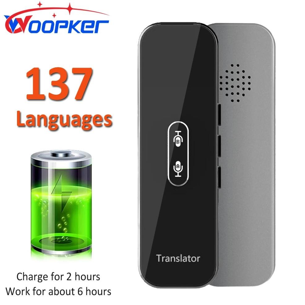 

WOOPKER Real-time 137 Languages Translator G6X with Bluetooth Supports Online Translation App Display for Android/Ios Device