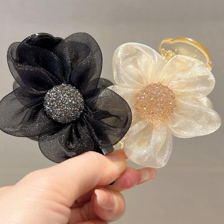 Jepit Rambut Jedai Korea Perempuan Dewasa Motif Bunga 2 Gigi Anti Badai Aksesoris Kualitas Premium A