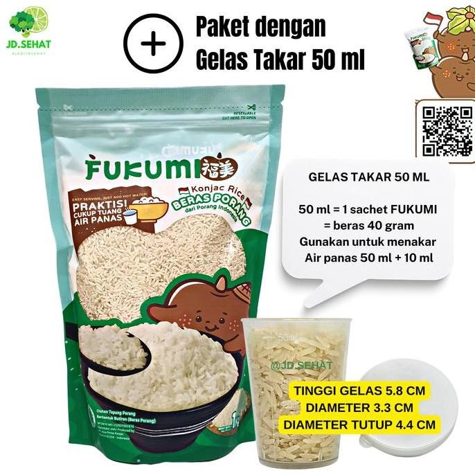 

Tersedia Beras Porang Fukumi Pouch 1kg dengan Gelas Takar