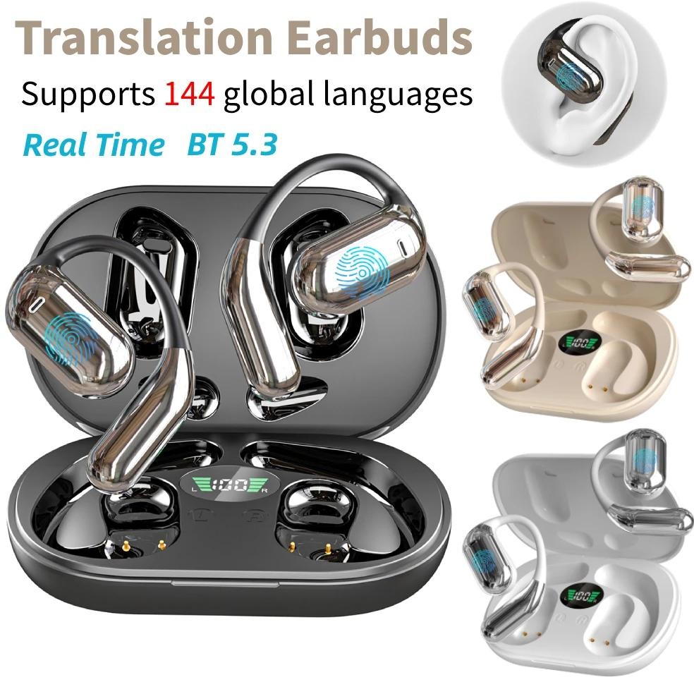 

3-in-1 Ai Translation Headphones Wireless BT5.3 Translation Earbuds 144 Languages Real Time Translator Support Music Calling