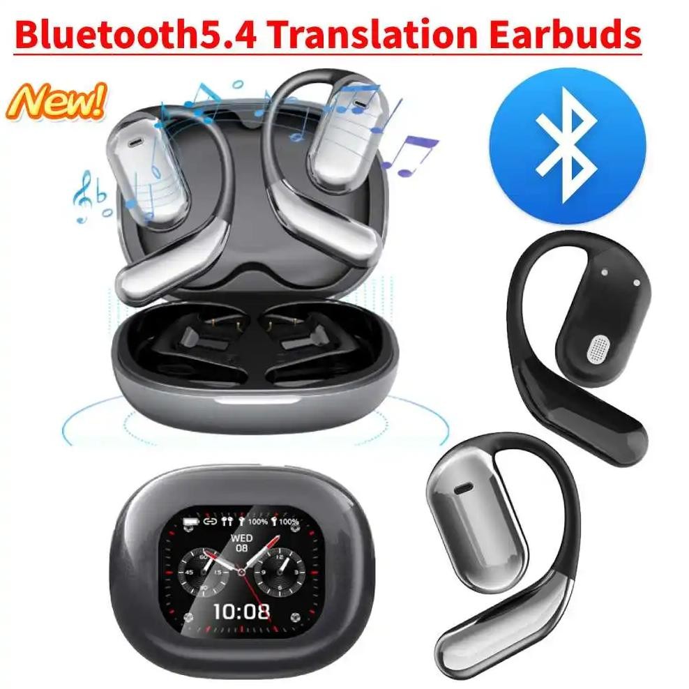 

AI Intelligent Translator Earbuds IPX7 Waterproof Touch Screen Bluetooth 5.4 Real Time AI Translator Earbuds for Business Travel