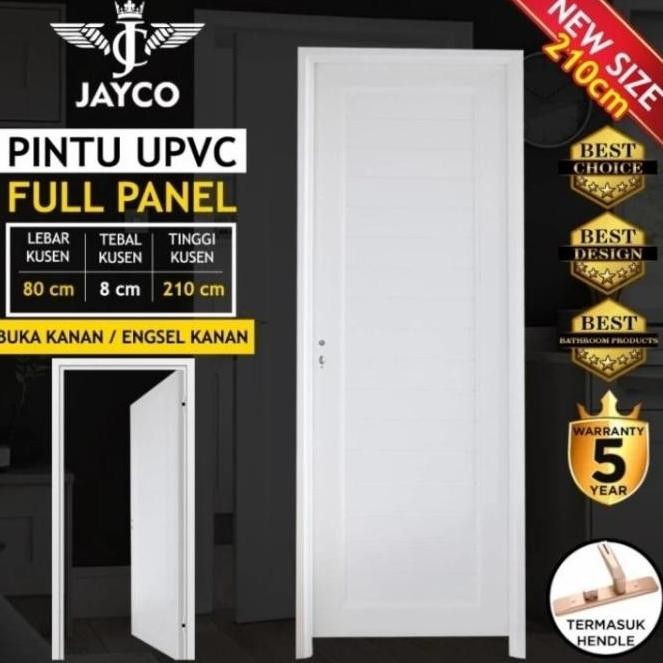 Pintu Kamar Mandi UPVC Jayco 80x210 Putih / Pintu 80 x 210 UPVC-03 Promo