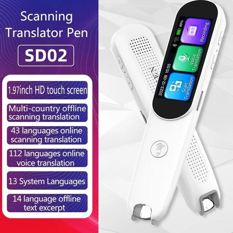 

SD02 Intelligent Translation Machine Offline Chinese English Scanning with 112 Multilingual Translation Pens