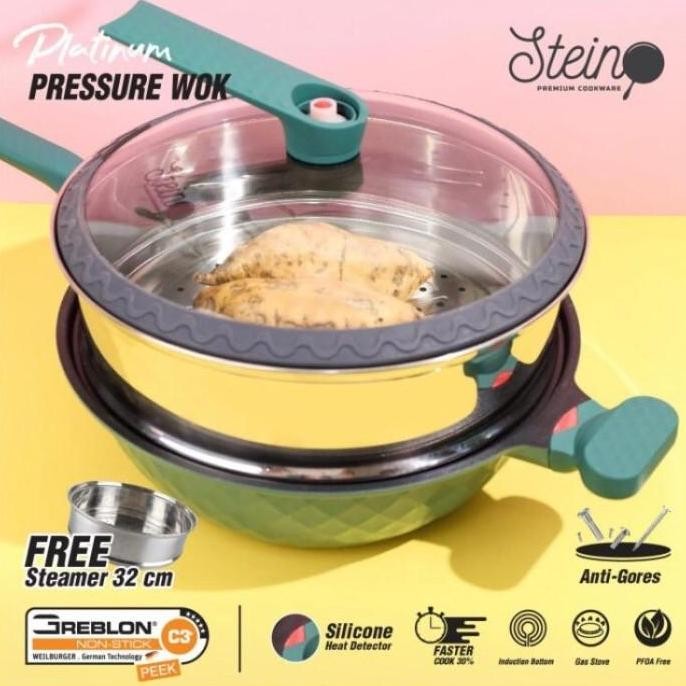 Tersedia Stein cookware platinum press wok / panci presto