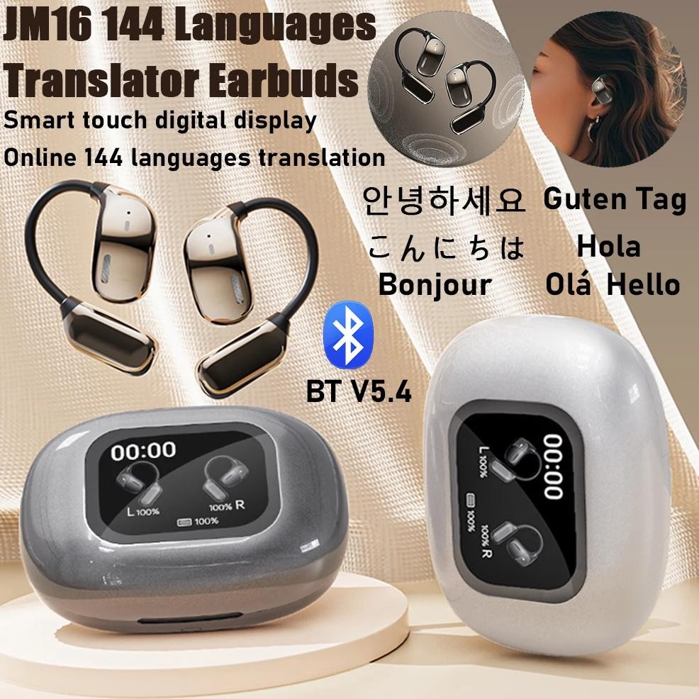 

JM16 AI Translators Headphones Bluetooth5.4 Real Time Translation Earbuds 144 Languages Translation Earphone For Travel Business