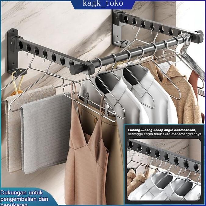 Jemuran Baju Dinding Aluminium Minimalis Jemuran Lipat Gantung Paduan