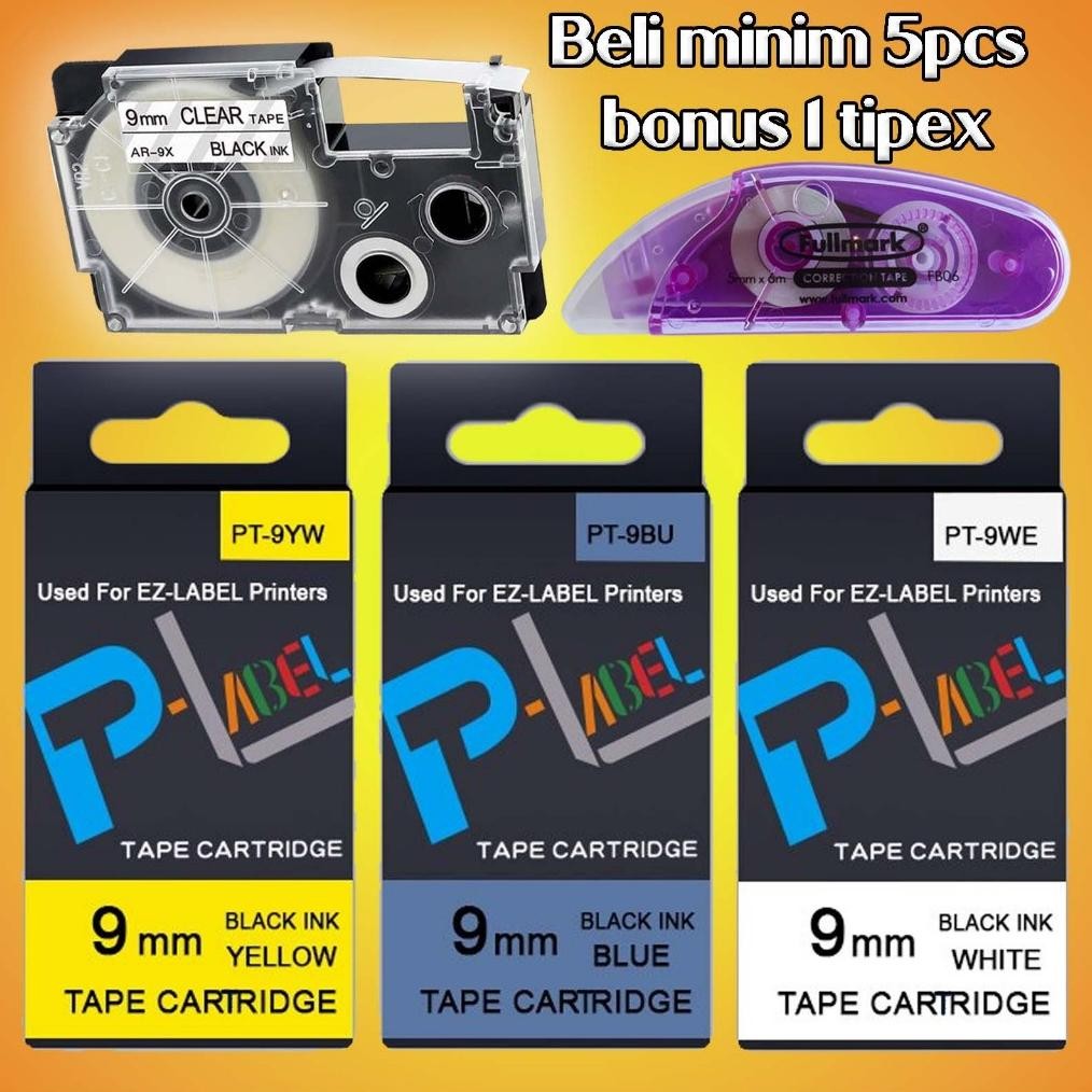 

Berkualitas Tinta Label Tape Printer Casio Cartridge Refill K-Label / P-Label / B-Label EZ-Label It Tinta Refil Catridge Compatible EZ Printer Casio New XR-9X XR-9WE XR-9RD XR-9BU XR-9YW XR-9GN XR-9ABK XR-9 XR-12 XR-18 MURAH