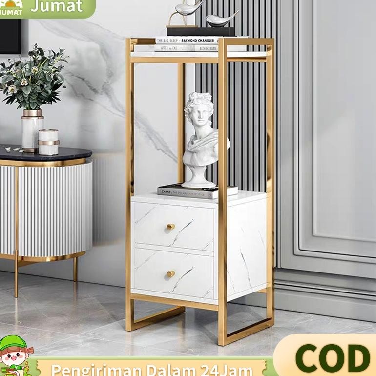 Meja Barber Meja Motif Marmer Meja Tamu Rak Bunga Lemari Penyimpanan Rak Susun Rak Pangkas Rambut Me