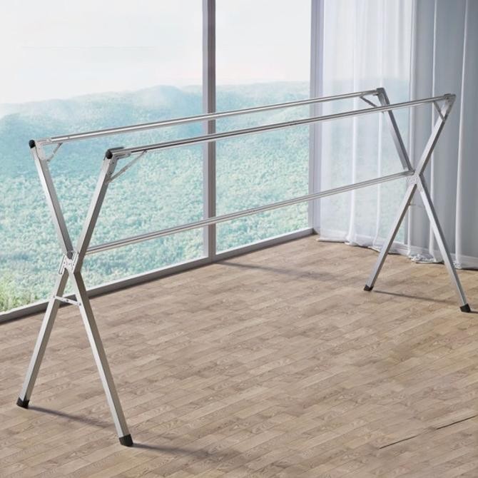 (baru) JEMURAN OUTIN Baju Handuk Outin Lipat Tekuk Stainless Steel Anti Karat Kuat