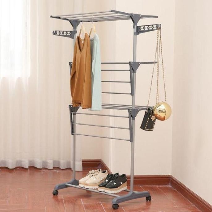 Rak Jemuran 3 Tingkat Portable / Mobile Towel Rack