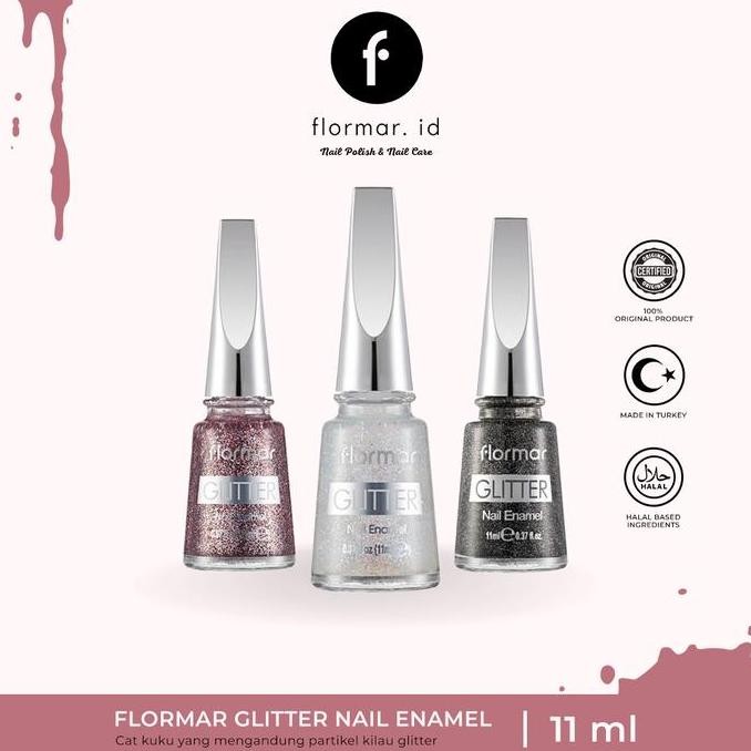 ready kutek flormar glitter nail enamel {terbaru/terlaris/tergcor/kekinian}