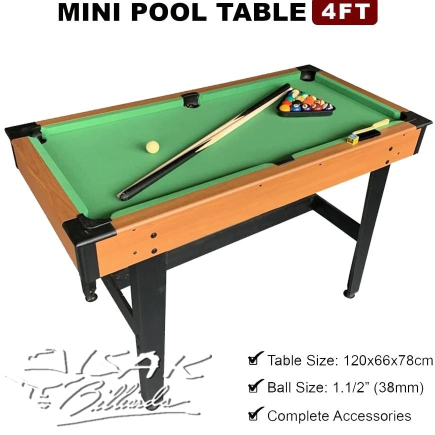 Mini Pool Table 4-ft - Mainan Hadiah Anak Meja Biliar Billiard