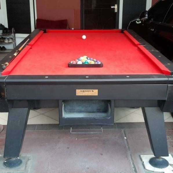 MEJA BILLIARD 9FEET ORILEYS PRO IMPORT 3 PCS SLATE BATU HITAM