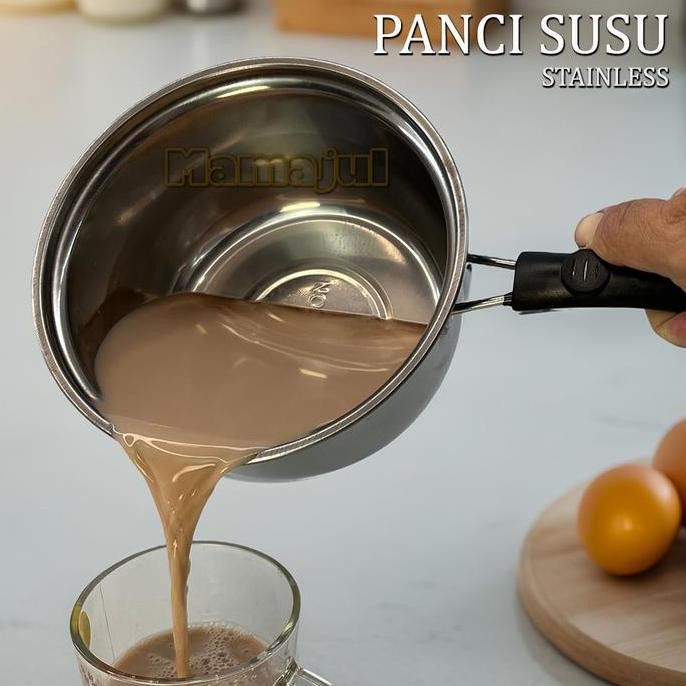 Tersedia Panci Susu + Panci Sup Stainless Tutup Kaca Set 2pcs