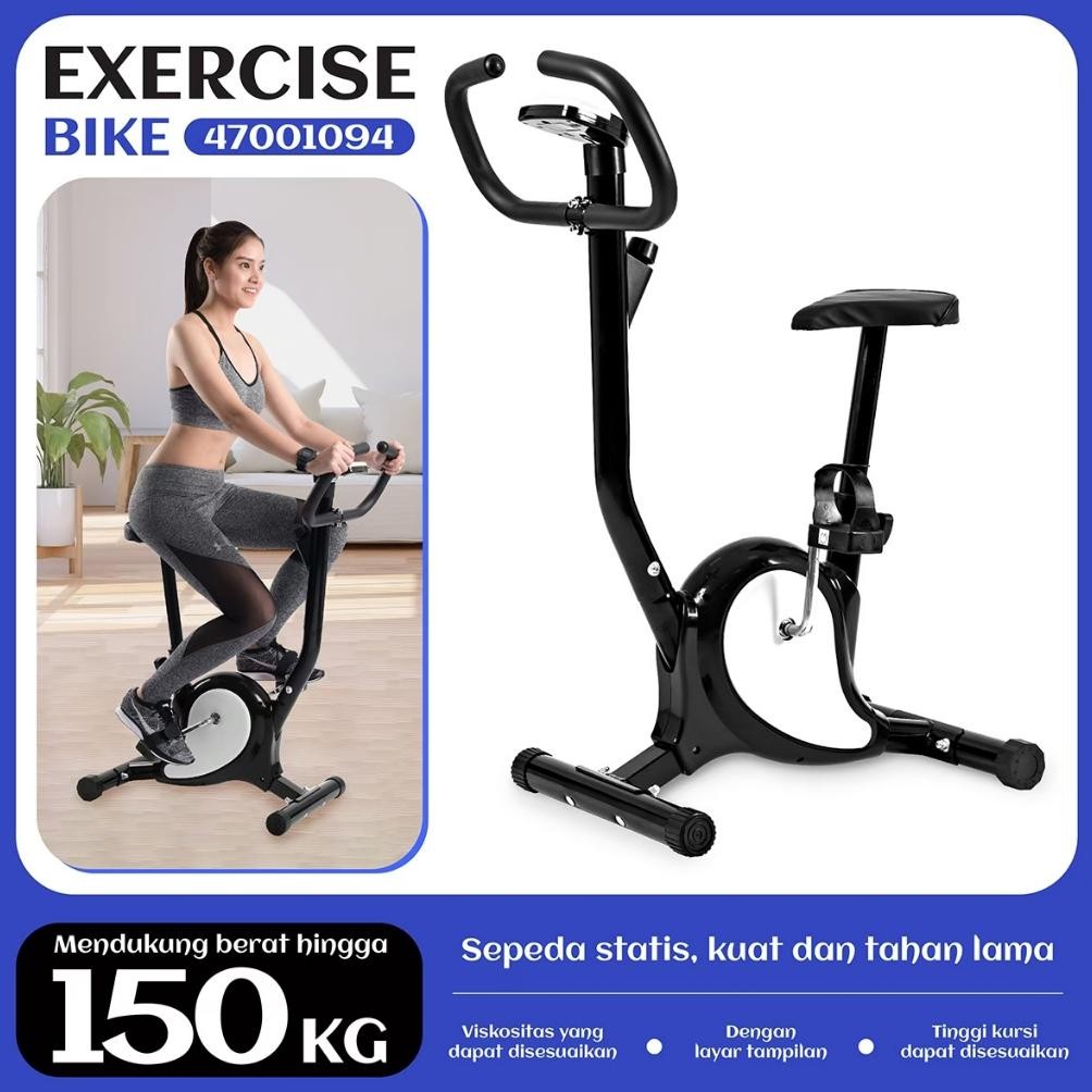 Sepeda Statis Berkualitas KUAT HINGGA 150KG Spinning Bike Alat Fitness Gym Exercise Black