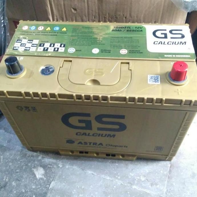 . aki mobil battery GS astra type calcium 105D31L 12volt 80amper,
