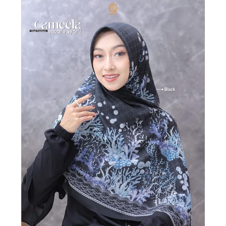 Elegan Hijab Segiempat Raudhah Voal Motif Syari Square Premium Zyza Qc Pass