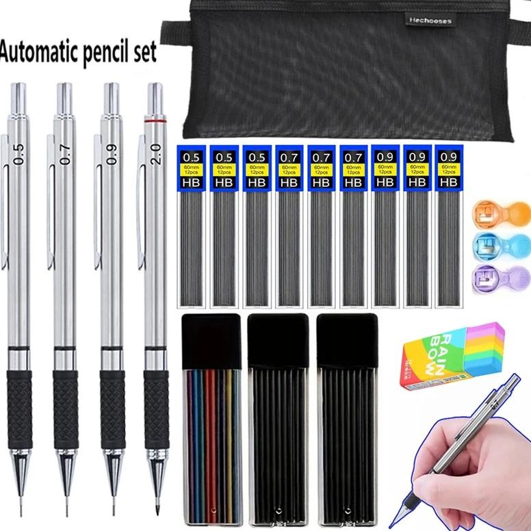 

Anti Slip Soft Set Grip Handle Metal Mechanical Pencil 0.5/0.7/0.9/2.0Mm Activity Automatic Pencil Drawing Sketching Writing