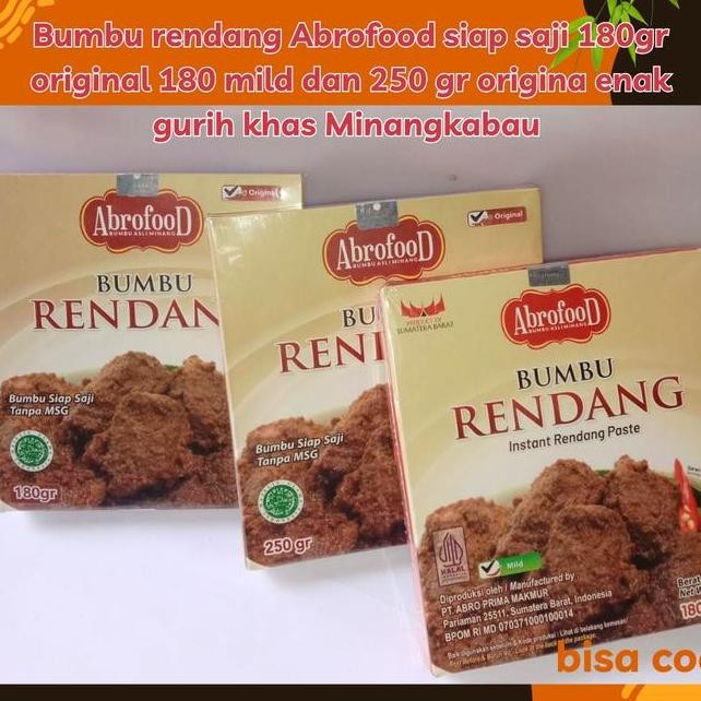 

Bumbu Rendang Abrofood Siap Saji 180Gr 180 Dan 250 Gr Enak Gurih Khas Minangkabau