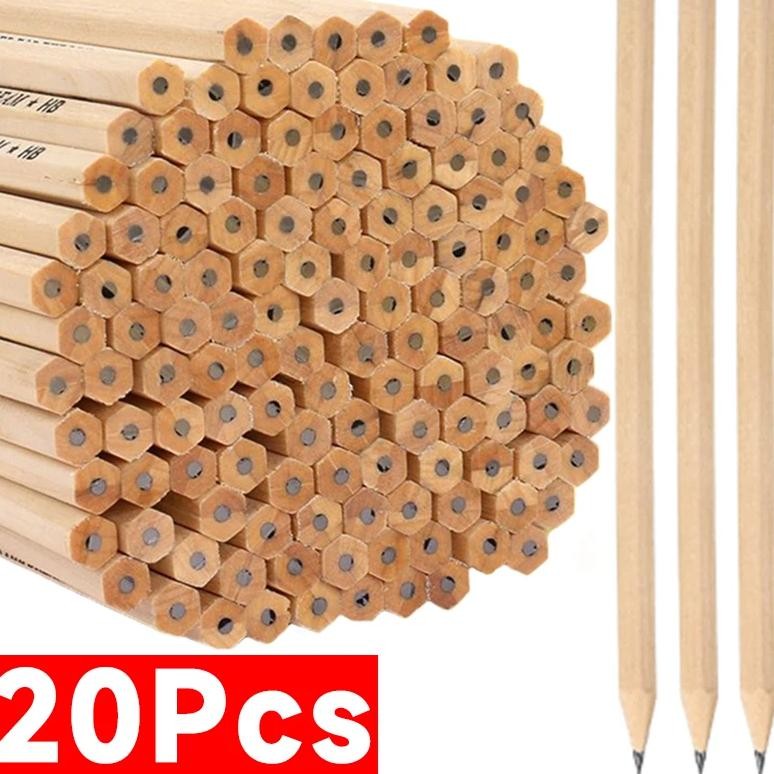 

20-1Pcs Wooden Lead Pencils High Quality Carpenters Hexagonal Grip Pencil Student Children Artist Writing Drawing Stationery