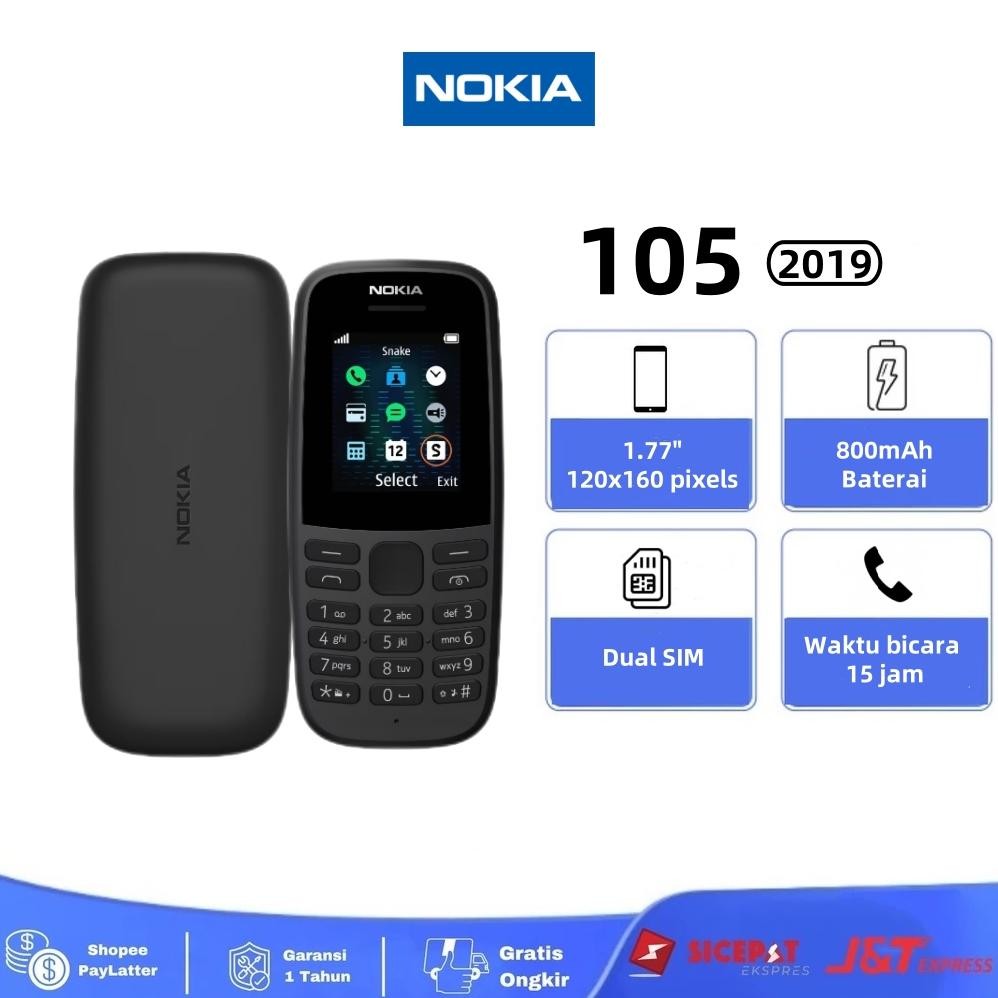 tre-57 hj-64 Nokia 105 (2019) HP Murah Cuci Gudang , Dual SIM, Baterai Tahan Lama, Simpan 2000 Konta