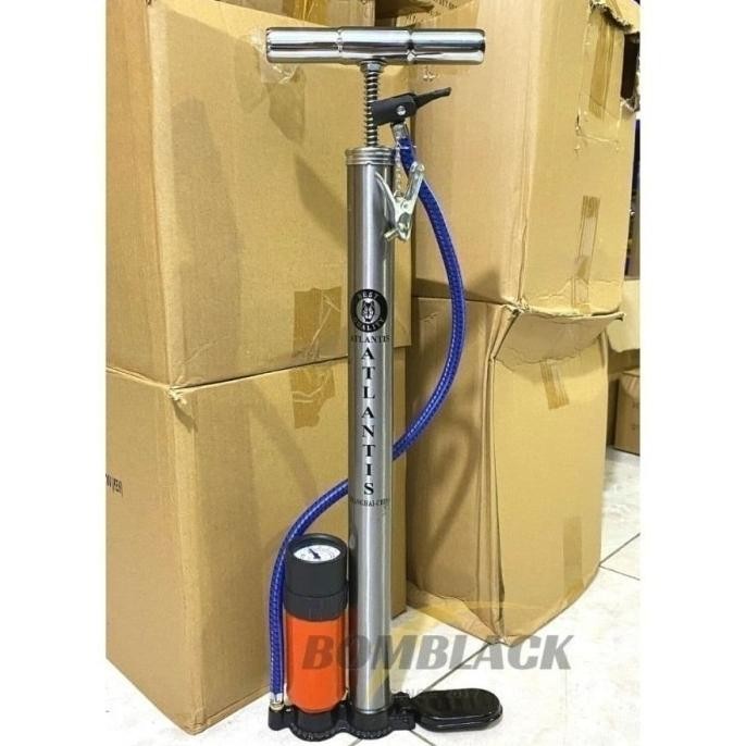 HJK Pompa Sepeda dan Motor Mobil Bola Ban Roda Model Tabung Meter Manual pompa motor Pompa Ban Seped