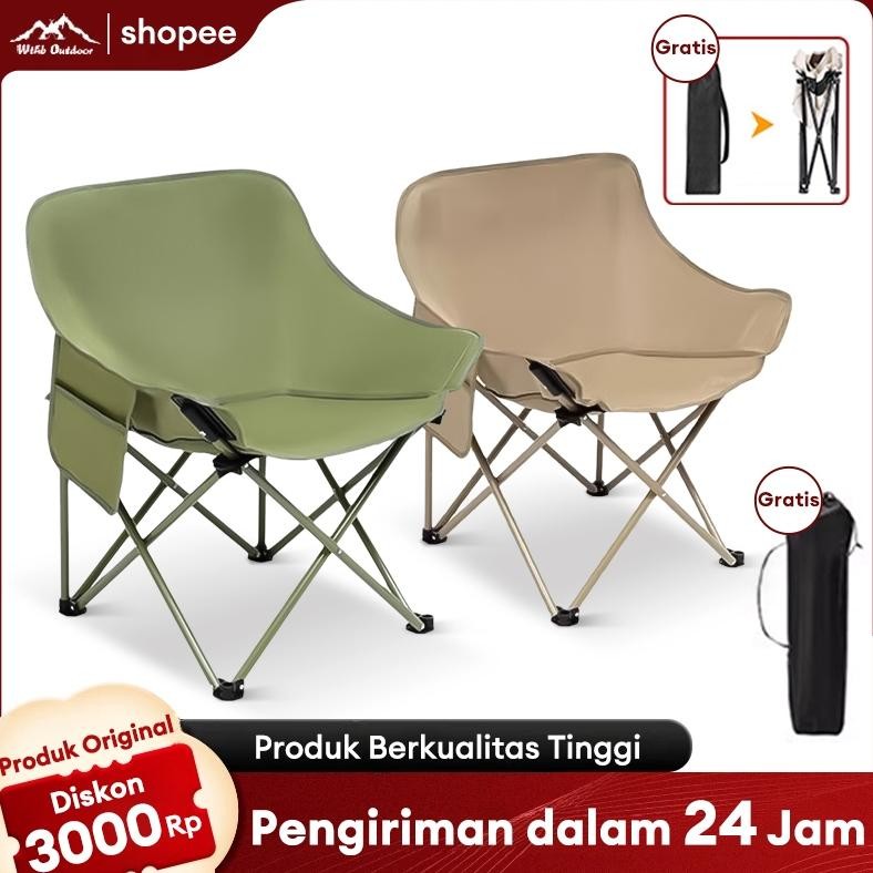 Kursi Lipat Outdoor/Kursi Malas/Kursi Pantai Lipat Portable/Beban 300kg Kursi Santai Kain Oxford