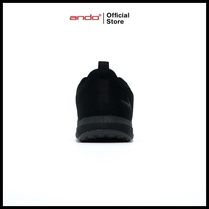 Ando Official Sepatu Sneakers Asher Pria Dewasa - Hitam/Hitam Original Best Seller