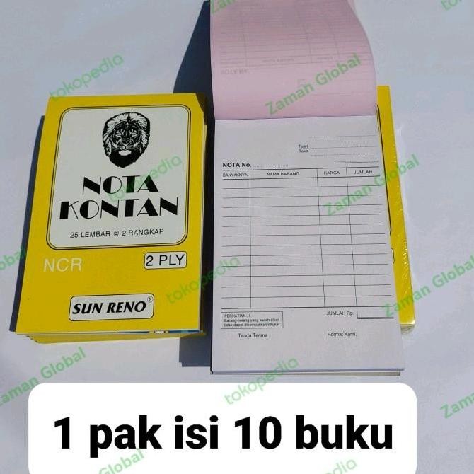 

Buku Nota Kontan kecil 2 ply NCR/ Nota Kontan 2 rangkap kecil SUN RENO