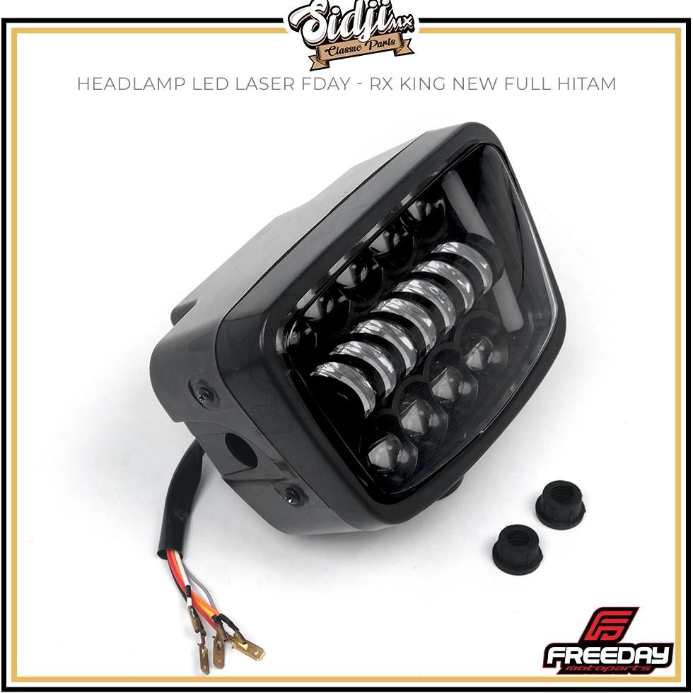 Ok75 hg-24 Headlamp Lampu Depan Laser Led List Chrome Hitam Kotak Oval 10 Mata RX King GL 100 Set Ba