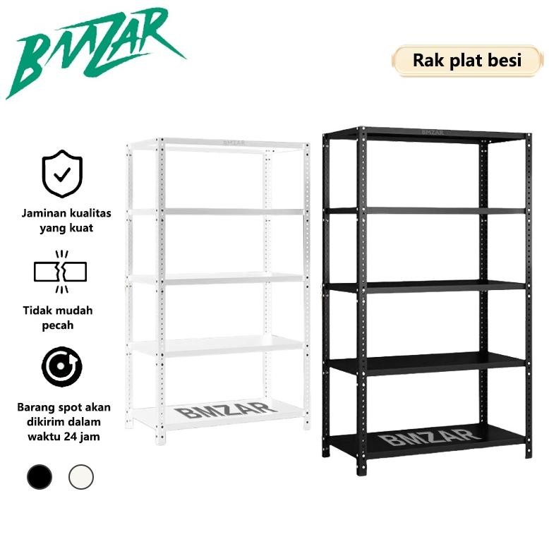 Rak Susun Rak Besi Siku 5 Susun Rak Gudang Rak Besi Siku Lubang Rak Serbaguna 40*120*200CM