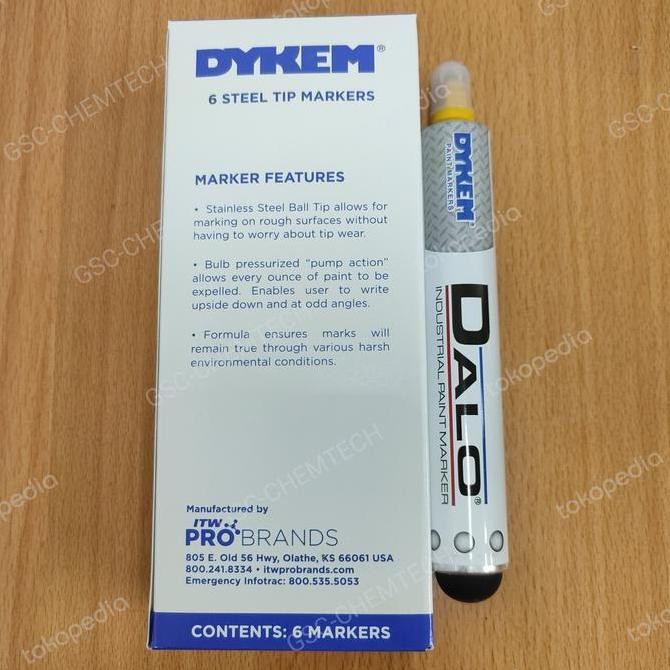 

Dykem Dalo Steel Marker Dykem Dalo Industtial Paint Marker (Kuning) Kualitas Original