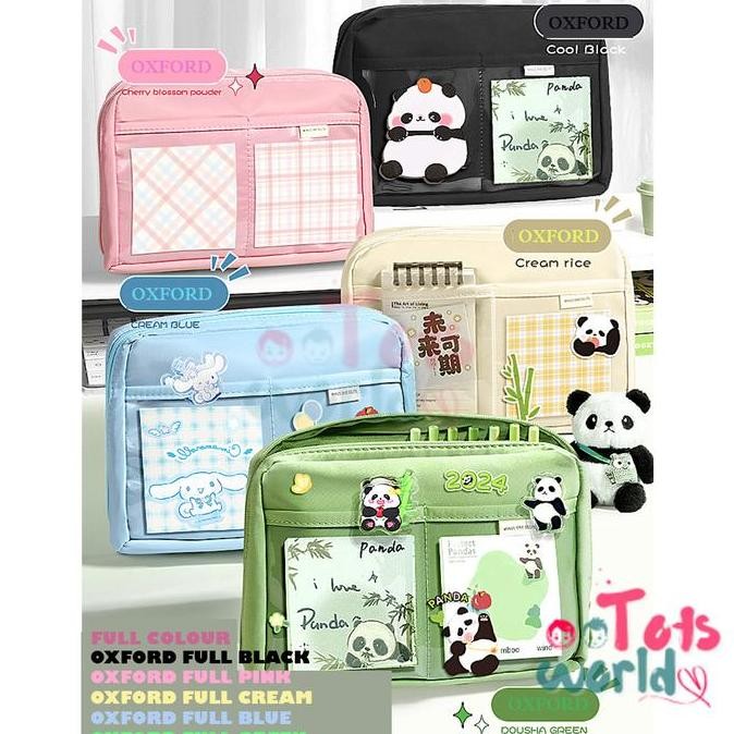 

les Totsworld Tempat Pensil Kreatif Canvas Oxford Kapasitas Besar 4 warna Multifungsi