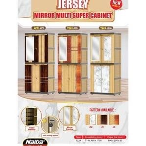 TERLARIS Lemari Pakaian Plastik Naiba JERSEY BOSTON Rak Cermin Kaca 9204 9224 MURAH