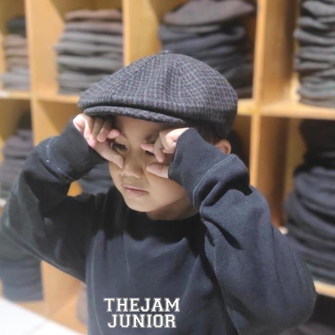 Thejam for the kids Topi klasik anak pria dan wanita | Newsboy Cap Kids Wool tweed Fashion