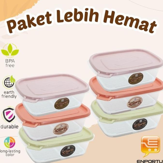 Claris Kotak Makan Bpa Free 6 Pcs 770Ml Tempat Box Bekal Foodsaver - 2737 Re Best