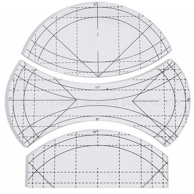 

Penggaris / Quilting Template Model Curve Isi 3 Pcs (QTSKCU3) Kualitas Original